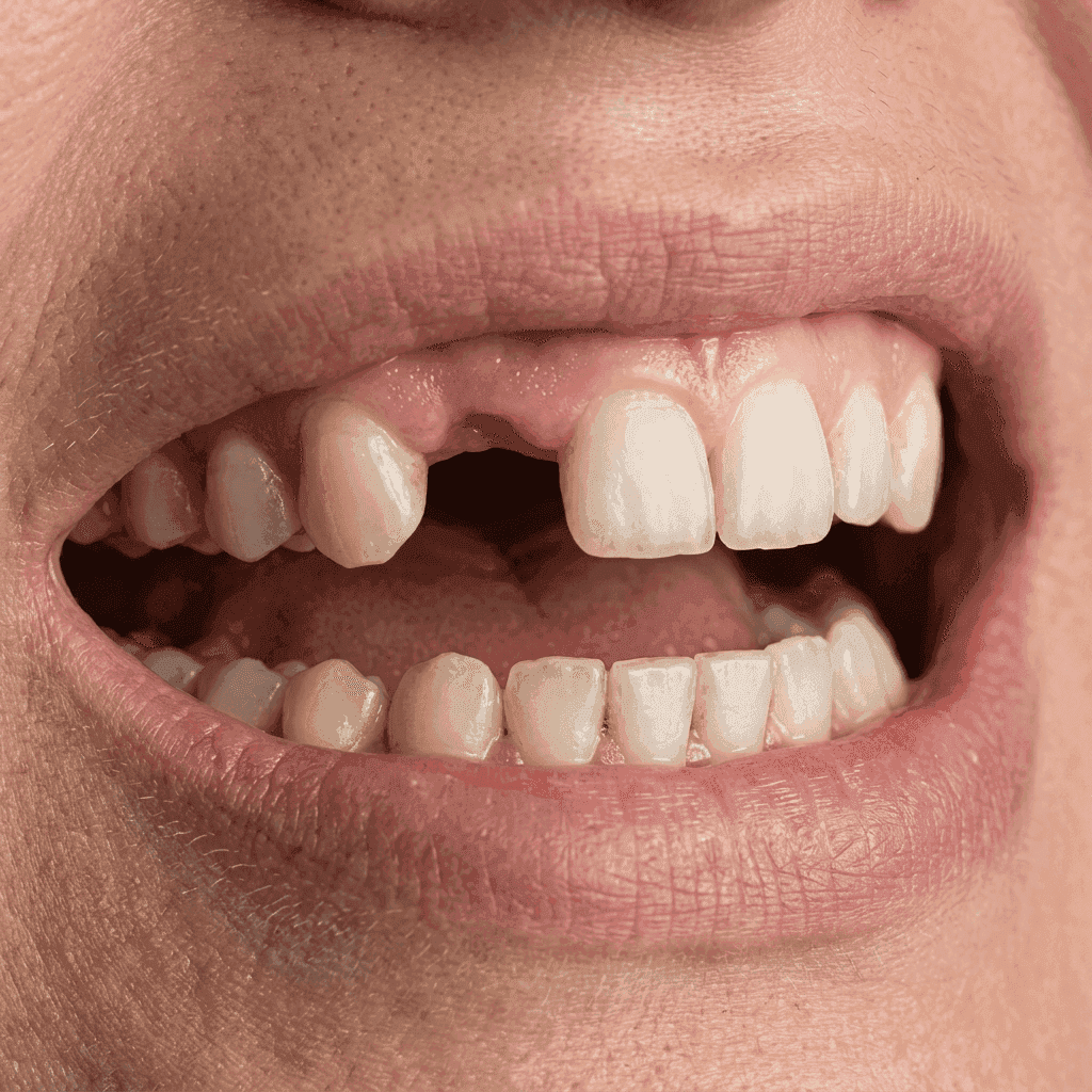 Indian patient before dental implant treatment at The DentalBrace Clinic Bathinda — multiple missing teeth, decayed teeth requiring full mouth dental implants by Dr. Ritu Saneja